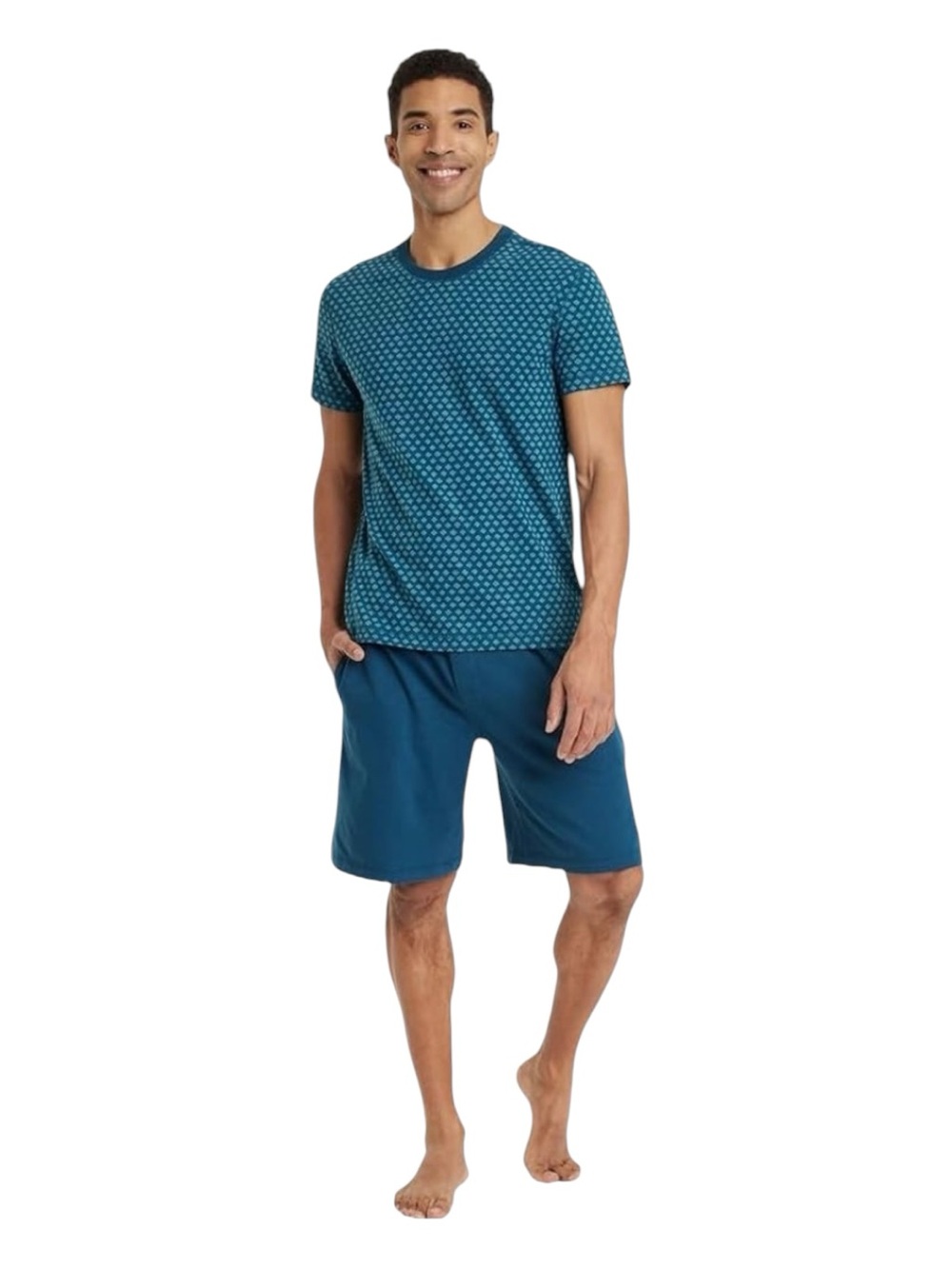 Goodfellow & Co Short Sleeve Mens Shorts Pajama Set 2 Piece Loungewear Size L